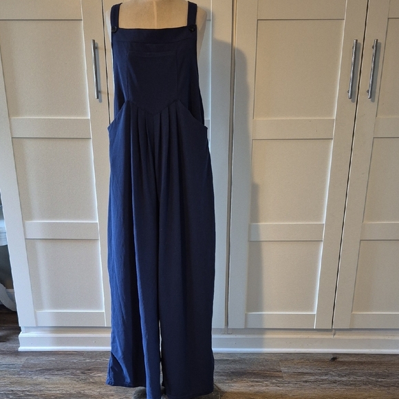 HALARA Deep Blue Women's Jumpsuit Size Large Adjustable Straps - Picture 2 of 11